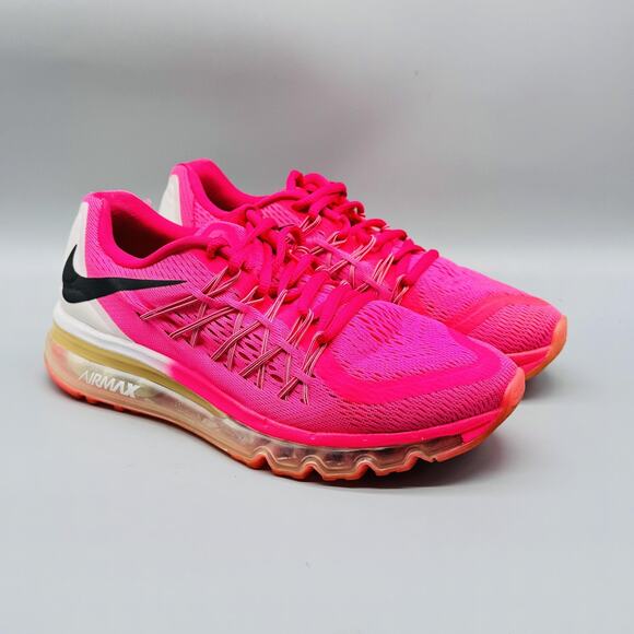 Nike Shoes Youth Girls 6 Pink White Air Max 2015 GS Running Athletic Sneakers - Picture 2 of 11